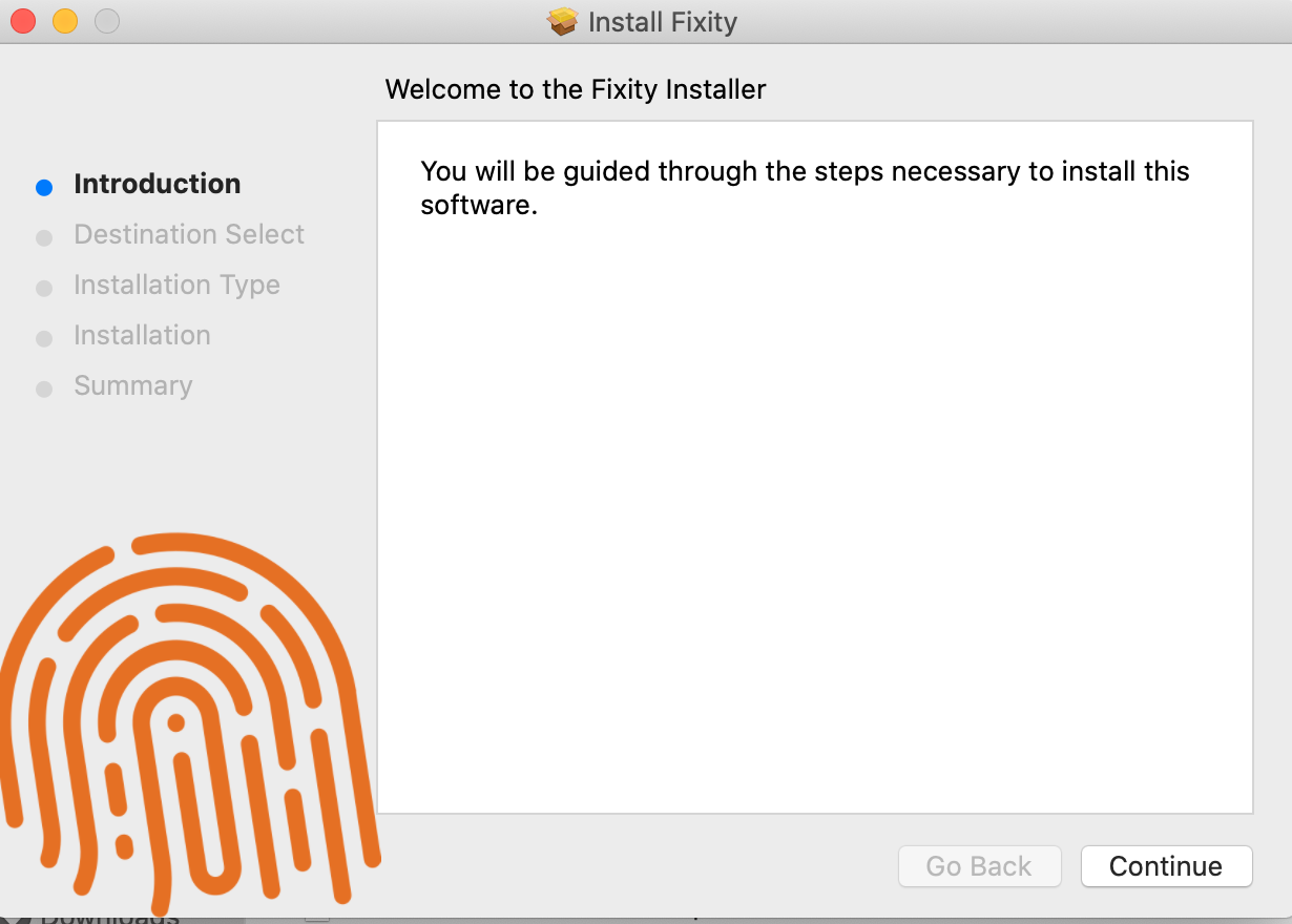 macOS install start window screenshot
