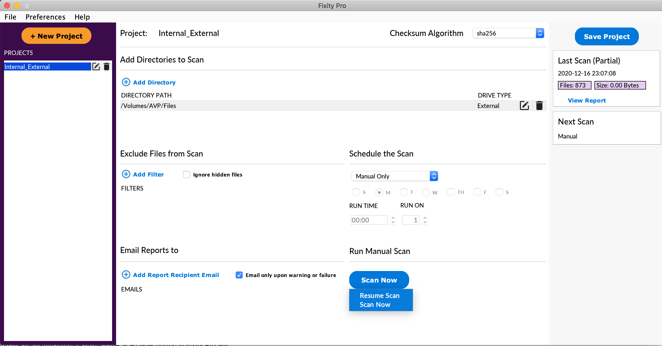 Partial status window screenshot