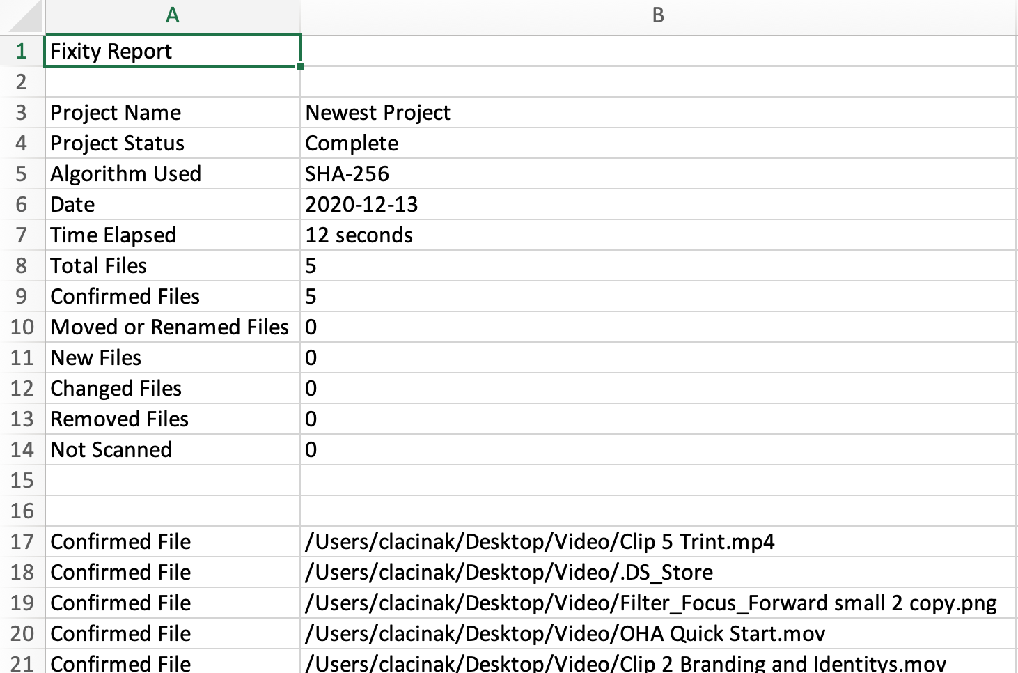 Reports location window screenshot