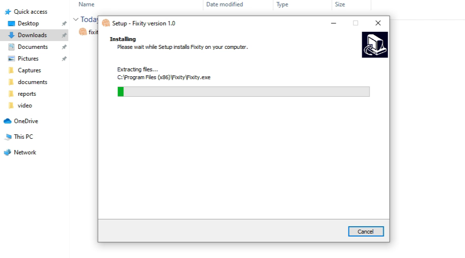 Windows install progress screenshot